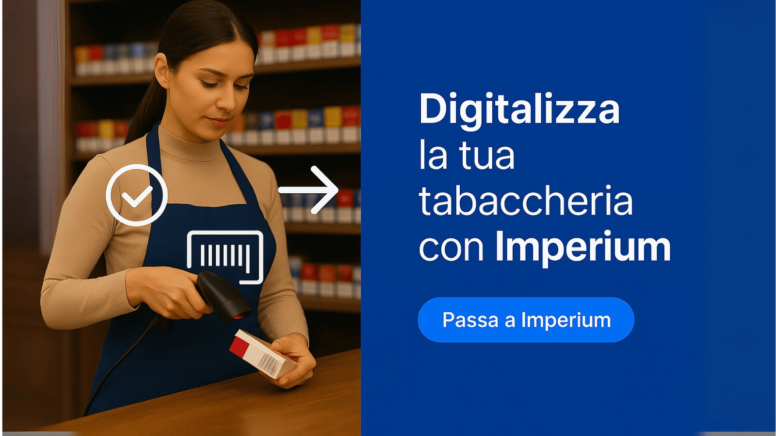 Software per tabaccherie Imperium con riordino Excel e barcode