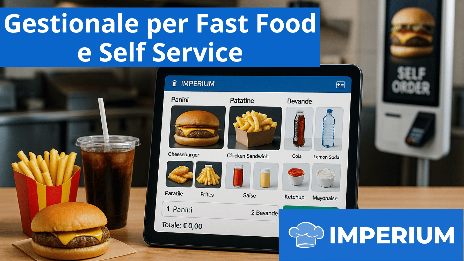 Software Imperium per fast food e self service su cassa, chiosco e smartphone